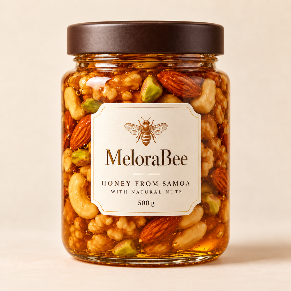 MeloraBee Rare Samoan Honey with Natural Nuts